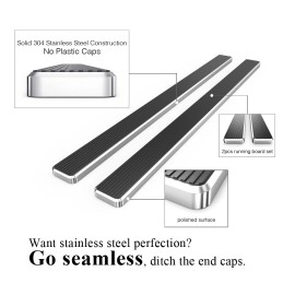 APS IB03SAI7SA - 6" iStep Style  Wheel-to-Wheel Hairline Stainless Steel Side Steps