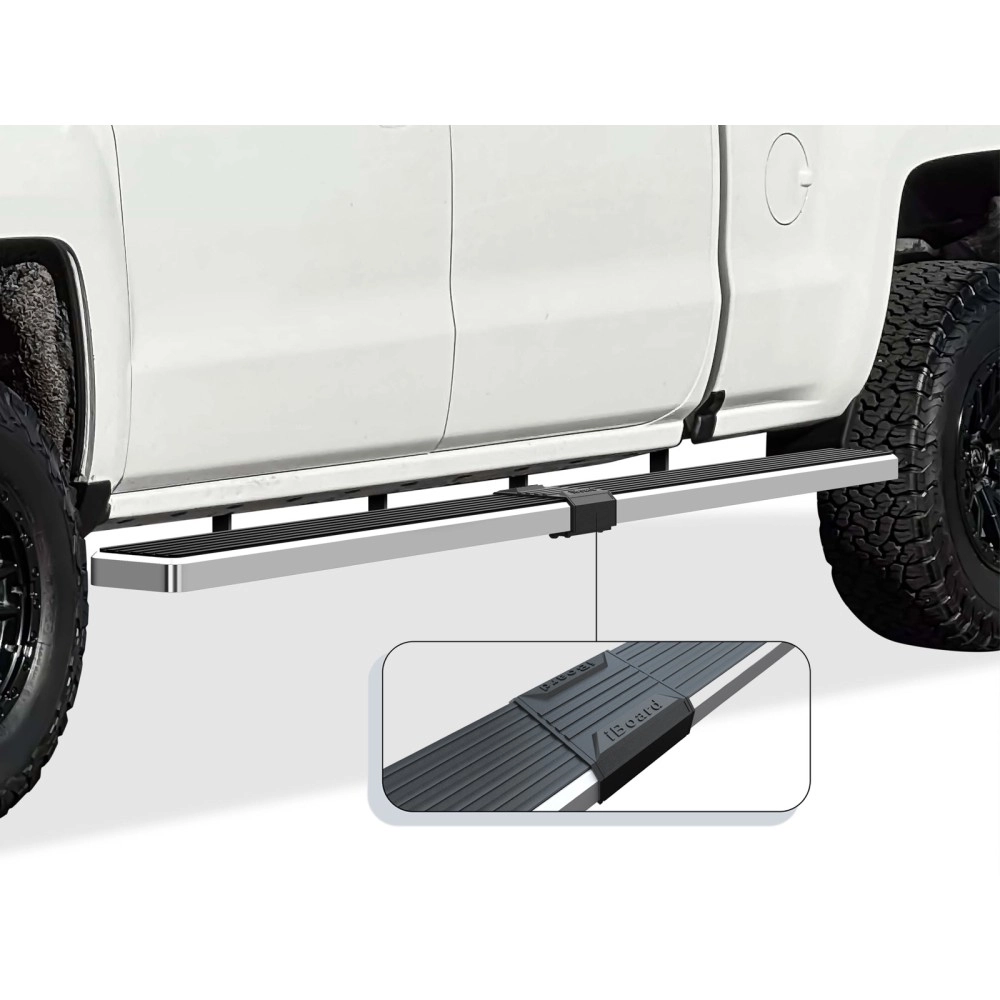 APS IB03SJG1LA - 6" iStep Style  Wheel-to-Wheel Hairline Stainless Steel Side Steps