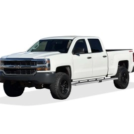 APS IB03SJG1LA - 6" iStep Style  Wheel-to-Wheel Hairline Stainless Steel Side Steps