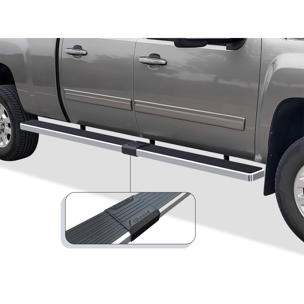 APS IB03SJJ1LA - 6" iStep Style  Wheel-to-Wheel Hairline Stainless Steel Side Steps