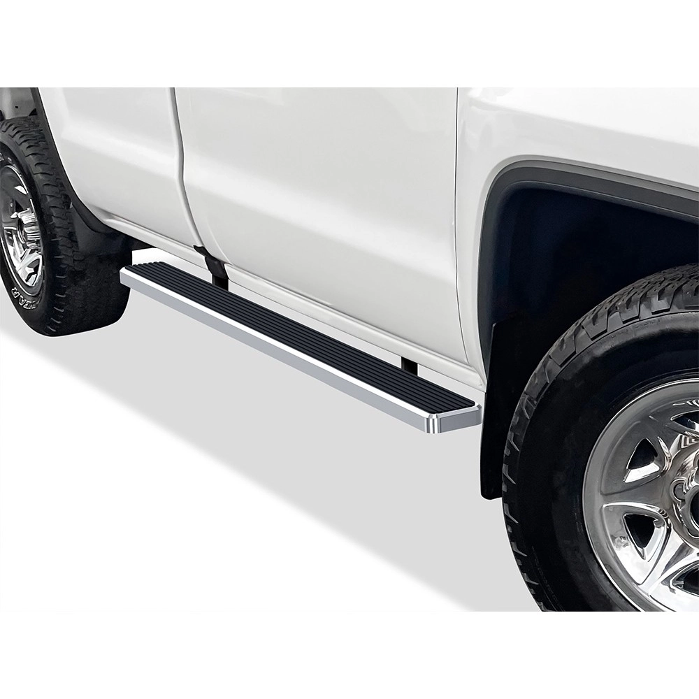 APS IB03WAI6LC - 5" iStep Style  Wheel-to-Wheel Hairline Stainless Steel Side Steps