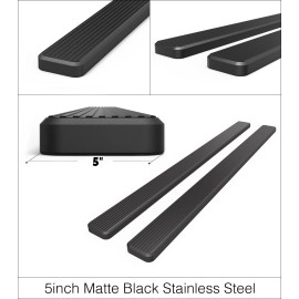 APS IB03WAI7SB - 5" iStep Style  Wheel-to-Wheel Black Stainless Steel Side Steps
