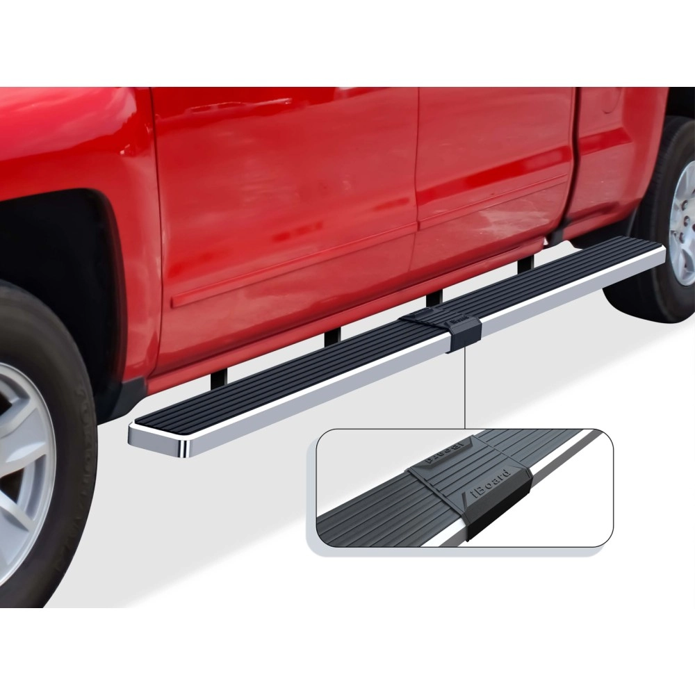 APS IB03WJG1LA - 5" iStep Style  Wheel-to-Wheel Hairline Stainless Steel Side Steps