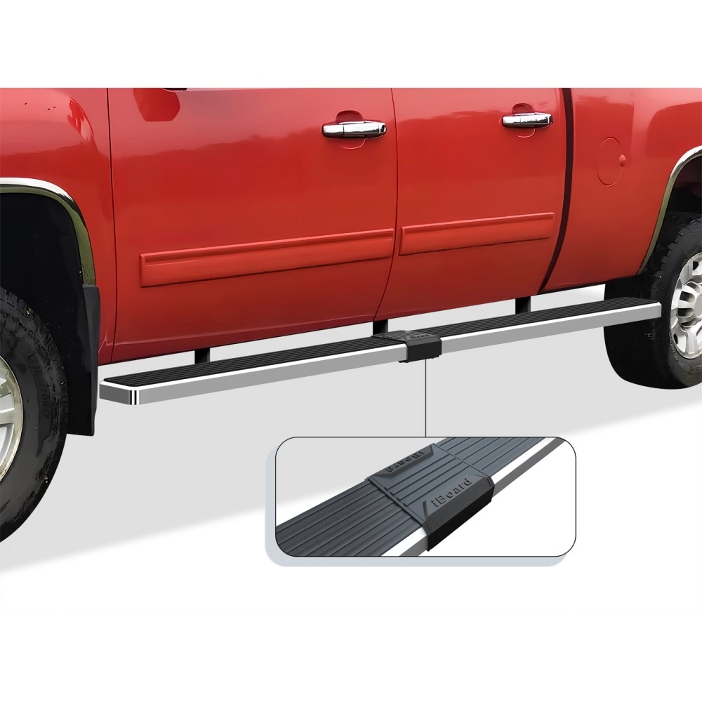 APS IB03WJJ1LA - 5" iStep Style  Wheel-to-Wheel Hairline Stainless Steel Side Steps