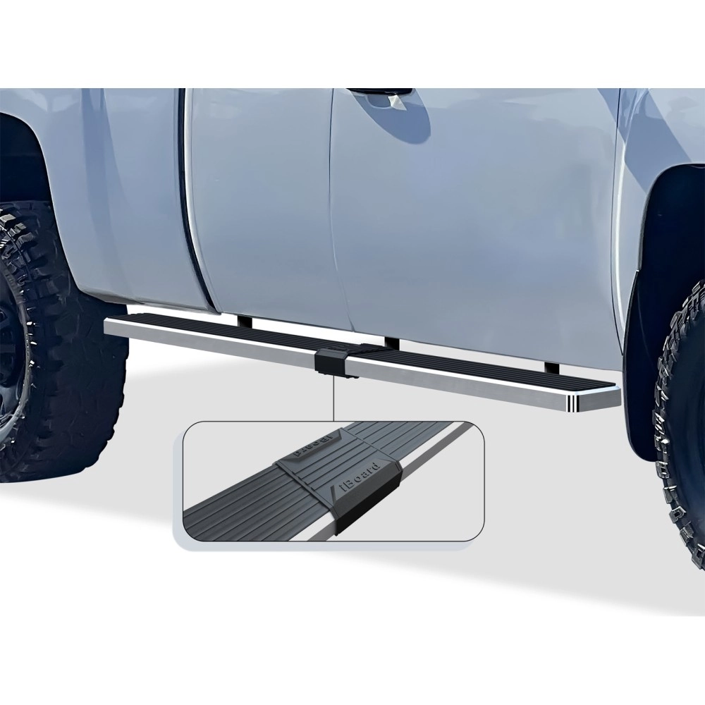 APS IB03WJJ4LA - 5" iStep Style  Wheel-to-Wheel Hairline Stainless Steel Side Steps