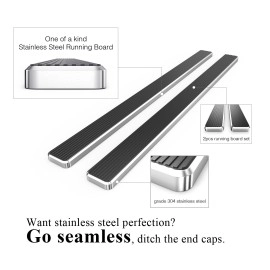 APS IB04EAG8A - 5" iStep Style Door-to-Door Hairline Stainless Steel Side Steps