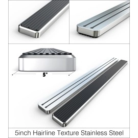 APS IB04EBJ8A - 5" iStep Style Door-to-Door Hairline Stainless Steel Side Steps