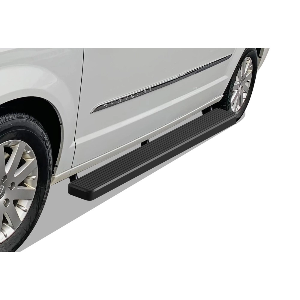 APS IB04FCF1B - 6" iStep Style Door-to-Door Black Stainless Steel Side Steps