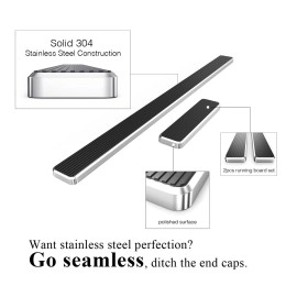 APS IB04FDJ2A - 6" iStep Style Door-to-Door Hairline Stainless Steel Side Steps