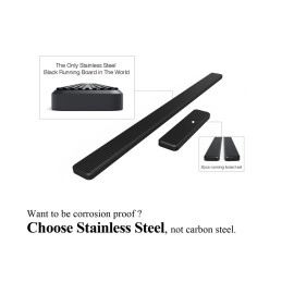 APS IB04FDJ2B - 6" iStep Style Door-to-Door Black Stainless Steel Side Steps