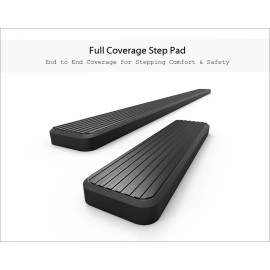 APS IB04FDJ2B - 6" iStep Style Door-to-Door Black Stainless Steel Side Steps