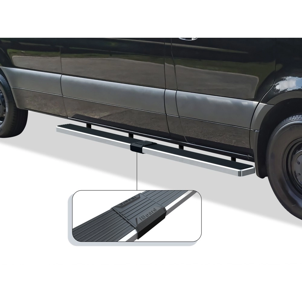 APS IB04FDJ3A - 6" iStep Style Door-to-Door Hairline Stainless Steel Side Steps