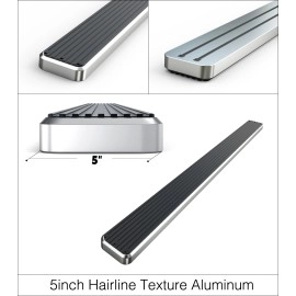 APS IB04KDJ1A - 5" iStep Style Rear Step  Hairline Stainless Steel Side Steps