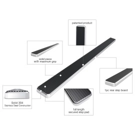 APS IB04KDJ1A - 5" iStep Style Rear Step  Hairline Stainless Steel Side Steps