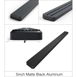 APS IB04KDJ1B - 5" iStep Style Rear Step  Black Stainless Steel Side Steps