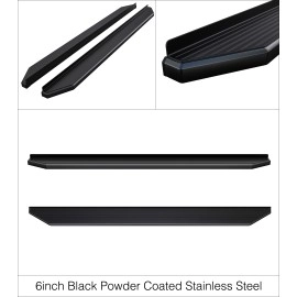 APS IB04PAG8H - Flat Style Door-to-Door Black Stainless Steel Running Boards