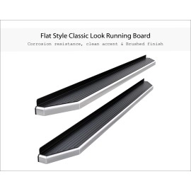 APS IB04PAG8Y - Flat Style Door-to-Door Polished Stainless Steel Running Boards