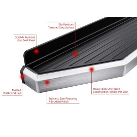 APS IB04PJC0Y - Flat Style Door-to-Door Polished Stainless Steel Running Boards