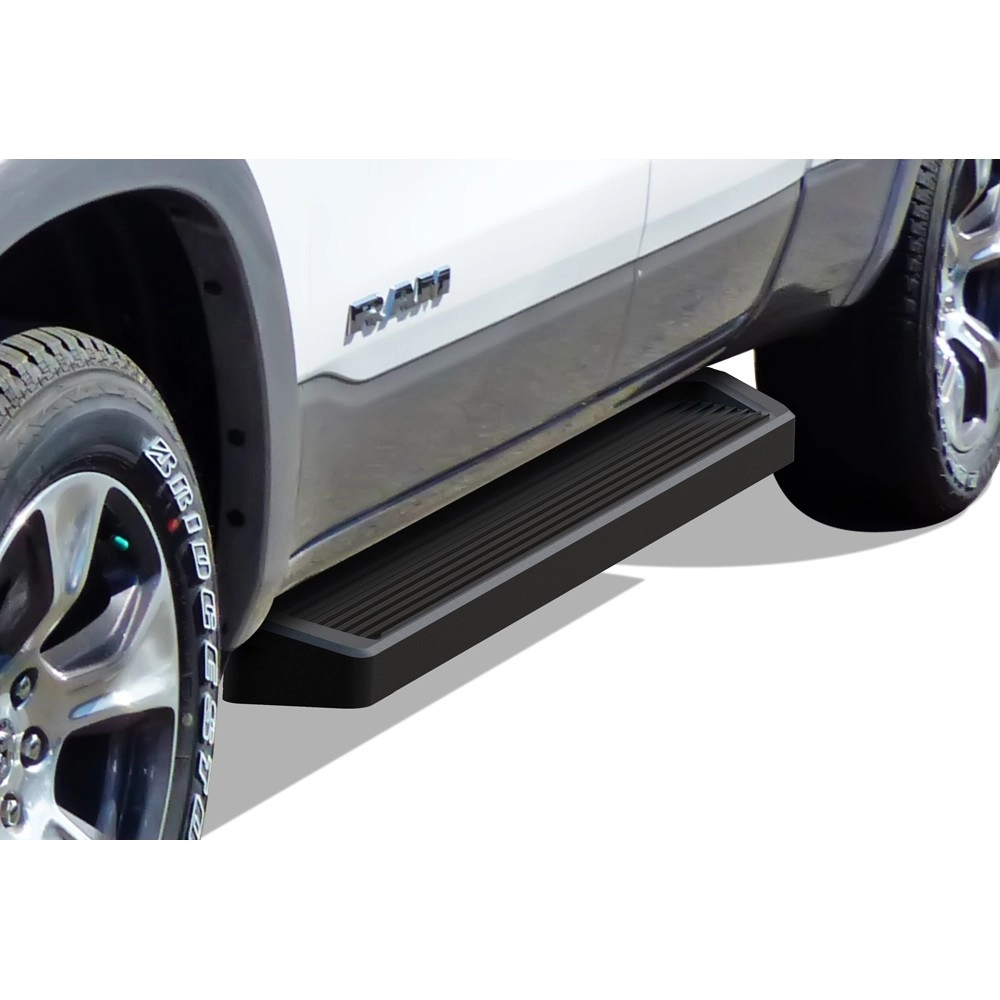 APS IB04RAE9B - 6" iRunning Board Door-to-Door Black Aircraft Aluminum Running Boards