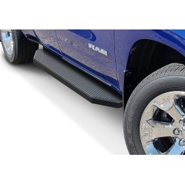 APS IB04RAE9H - Flat Style Door-to-Door Black Stainless Steel Running Boards