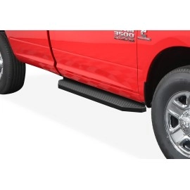 APS IB04RAG8H - Flat Style Door-to-Door Black Stainless Steel Running Boards