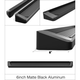 APS IB04RBE8B - 6" iRunning Board Door-to-Door Black Aircraft Aluminum Running Boards
