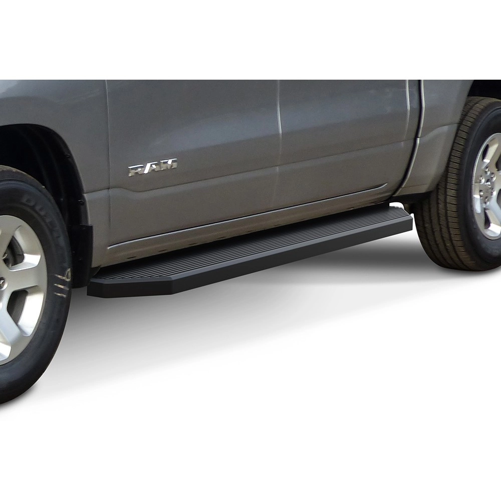 APS IB04RBE8H - Flat Style Door-to-Door Black Stainless Steel Running Boards