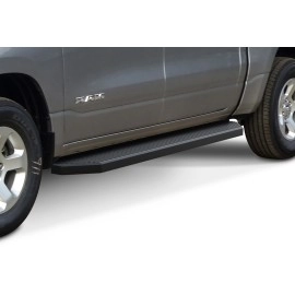 APS IB04RBE8H - Flat Style Door-to-Door Black Stainless Steel Running Boards