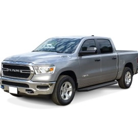 APS IB04RBE8H - Flat Style Door-to-Door Black Stainless Steel Running Boards