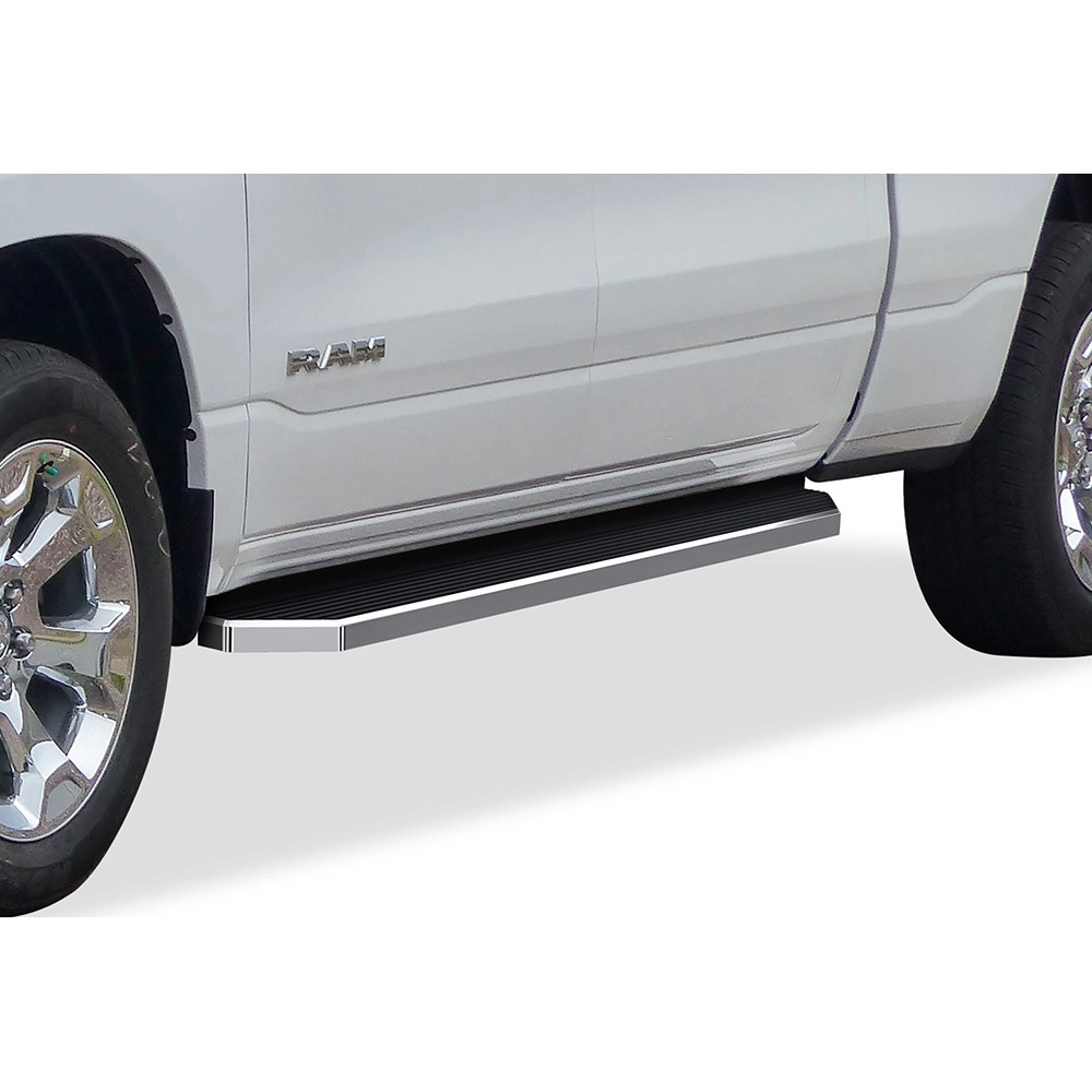 APS IB04RBE8Y - Flat Style Door-to-Door Polished Stainless Steel Running Boards