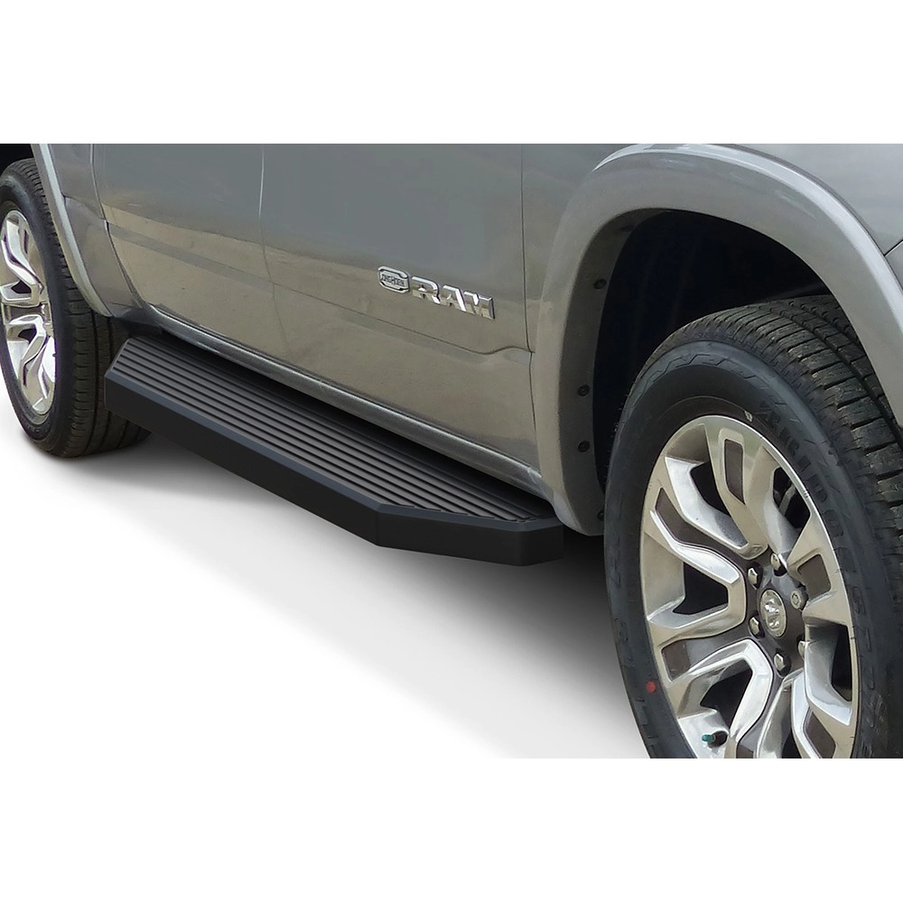 APS IB04RBJ8H - Flat Style Door-to-Door Black Stainless Steel Running Boards