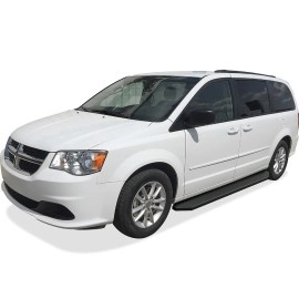 APS IB04RCF1H - Flat Style Door-to-Door Black Stainless Steel Running Boards