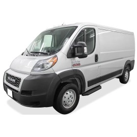 APS IB04RDJ1H - Flat Style Door-to-Door Black Stainless Steel Running Boards