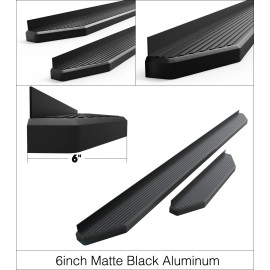 APS IB04RDJ2H - Flat Style Door-to-Door Black Stainless Steel Running Boards