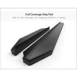 APS IB04RDJ2H - Flat Style Door-to-Door Black Stainless Steel Running Boards