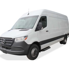 APS IB04RDJ3H - Flat Style Door-to-Door Black Stainless Steel Running Boards