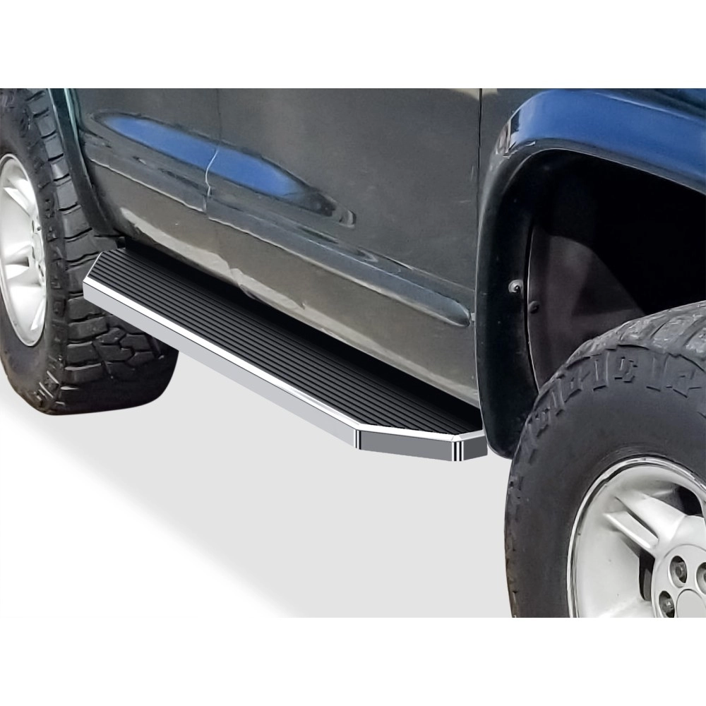 APS IB04RIA1Y - Flat Style Door-to-Door Polished Aircraft Aluminum Running Boards