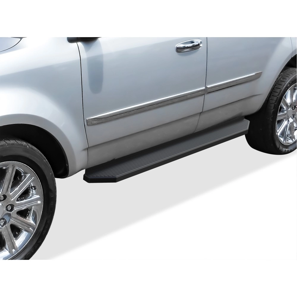 APS IB04RIA2H - Flat Style Door-to-Door Black Stainless Steel Running Boards