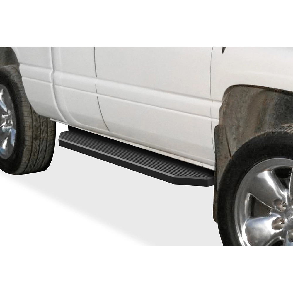 APS IB04RJD6H - Flat Style Door-to-Door Black Stainless Steel Running Boards