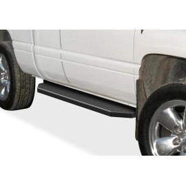 APS IB04RJD6H - Flat Style Door-to-Door Black Stainless Steel Running Boards