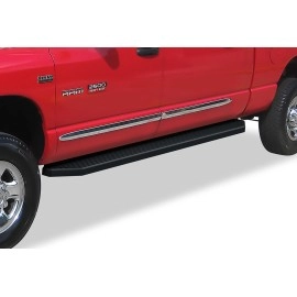 APS IB04RJD8H - Flat Style Door-to-Door Black Stainless Steel Running Boards