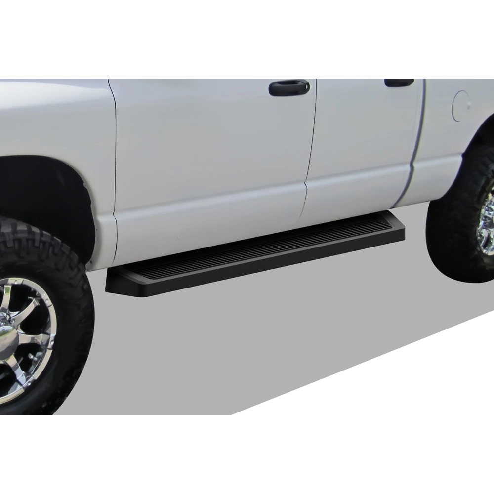 APS IB04RJJ2B - 6" iRunning Board Door-to-Door Black Aircraft Aluminum Running Boards