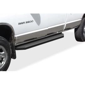 APS IB04RJJ2H - Flat Style Door-to-Door Black Stainless Steel Running Boards
