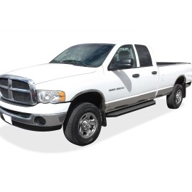 APS IB04RJJ2H - Flat Style Door-to-Door Black Stainless Steel Running Boards