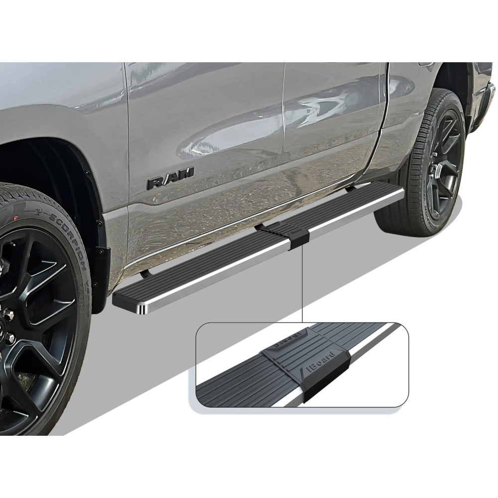 APS IB04SBE8LC - 6" iStep Style  Wheel-to-Wheel Hairline Stainless Steel Side Steps