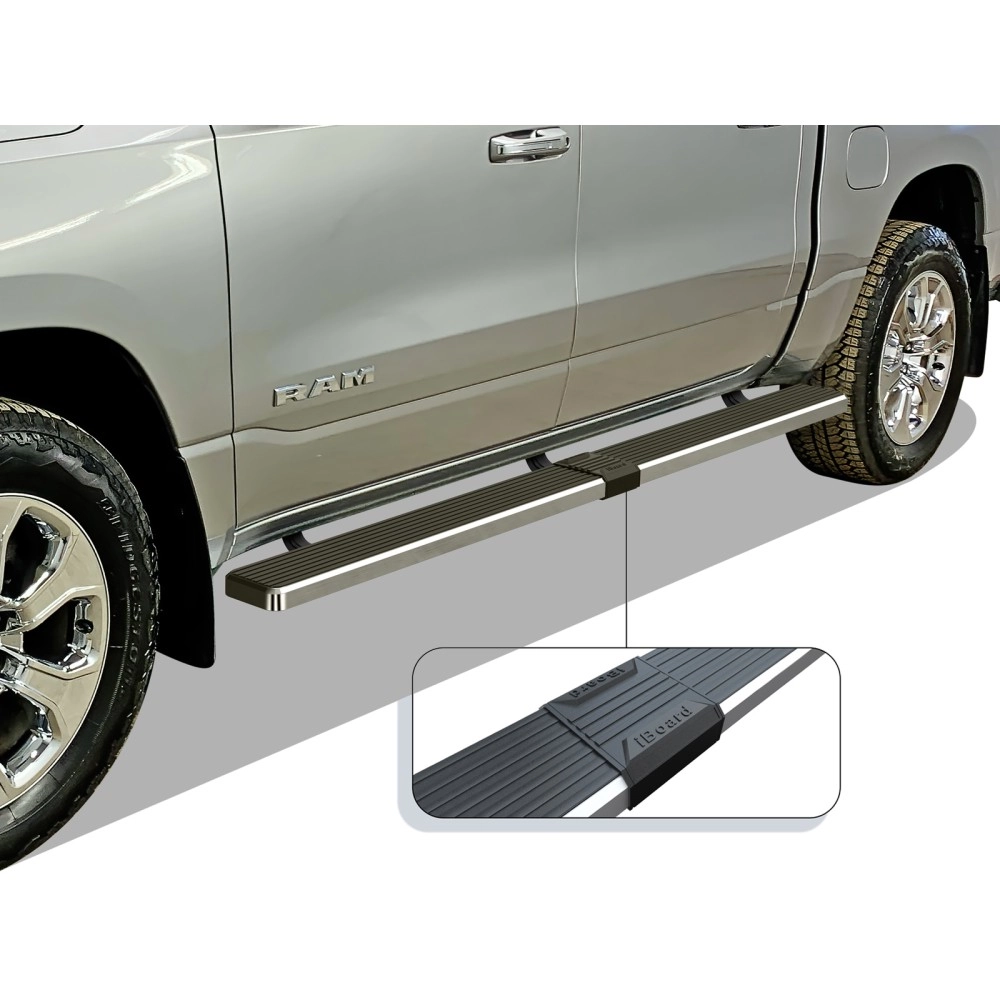 APS IB04SBE8SC - 6" iStep Style  Wheel-to-Wheel Hairline Stainless Steel Side Steps