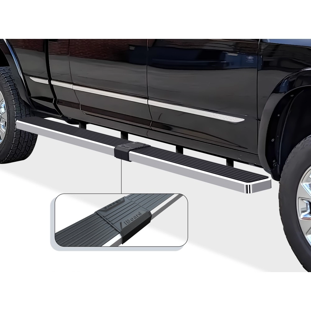 APS IB04SBJ9LC - 6" iStep Style  Wheel-to-Wheel Hairline Stainless Steel Side Steps