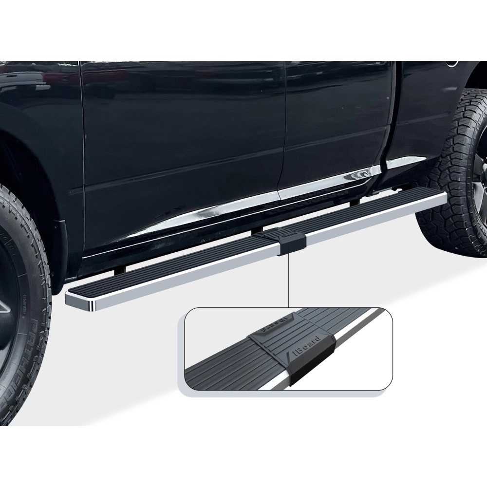 APS IB04WAG9LA - 5" iStep Style  Wheel-to-Wheel Hairline Stainless Steel Side Steps