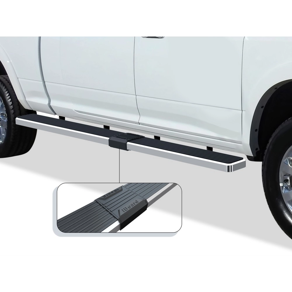 APS IB04WBJ9LA - 5" iStep Style  Wheel-to-Wheel Hairline Stainless Steel Side Steps