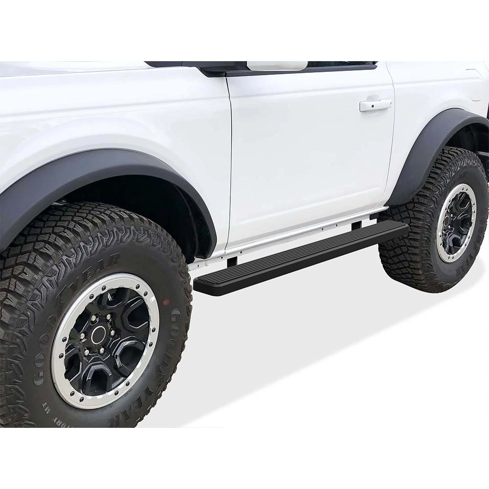 APS IB06DCA2B - 4" iStep Style Door-to-Door Black Aircraft Aluminum Side Steps